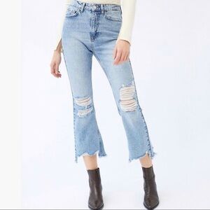 BDG distressed flare crop jeans, size 26